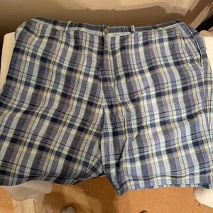 Tommy Bahama Plaid Linen Shorts Size 40